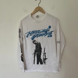 Post Malone Hollywoods Bleeding Runaway Tour Long Sleeve Shirt White Mens Small